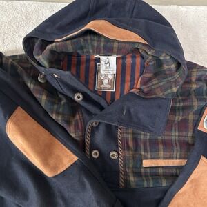 SONDRE MENS WOOL Pullover Barn Chore Coat‎ JACKET PARKA W/leather Patches size M